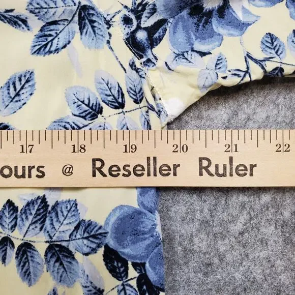 J. Jill Top Womens Medium Popover Floral Wide Sleeve Tunic V-Neck Tassel Tie - Picture 9 of 11